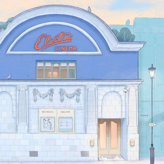 Detail from painting of the Electric Cinema Notting Hill by Mike Green Illustration