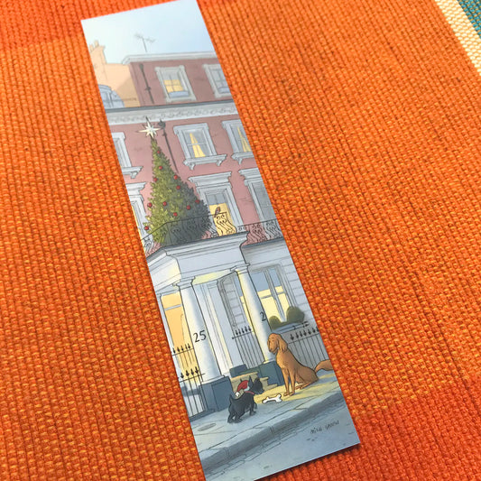 A Dog's Christmas in London bookmark by Mike Green Illustration