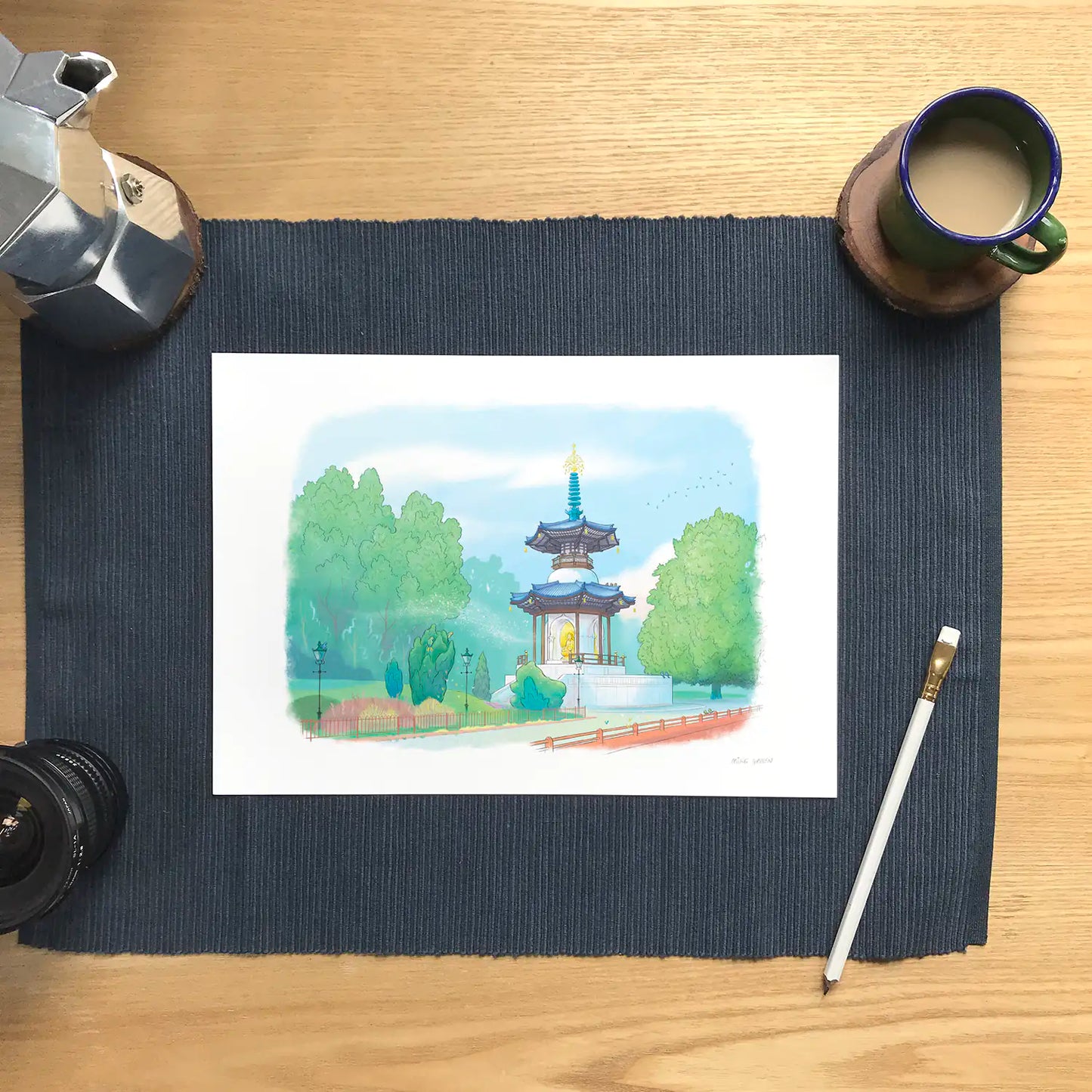 Battersea Park Peace Pagoda London Art Print