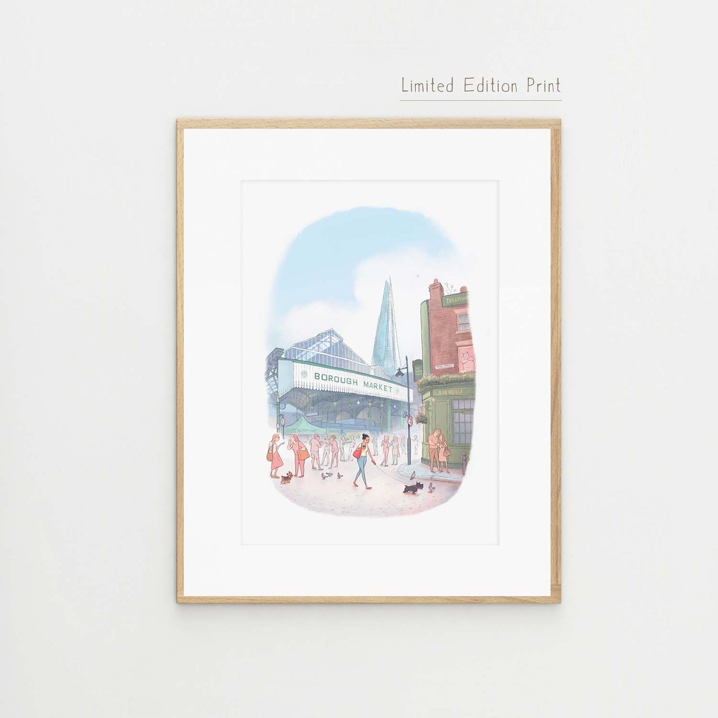 Limited Edition 'Borough Market' London Print A3
