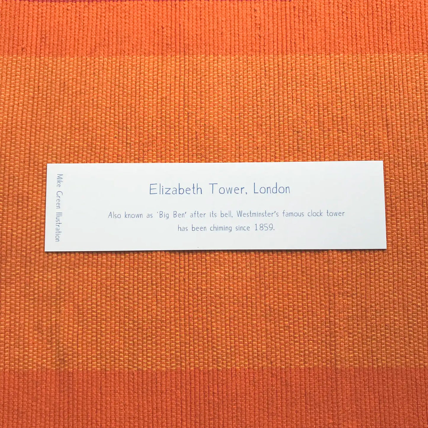 London's Elizabeth Tower bookmark back by Mike Green Illustration