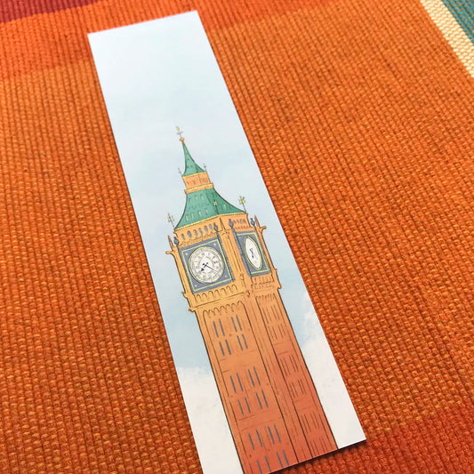 London's Elizabeth Tower bookmark by Mike Green Illustration