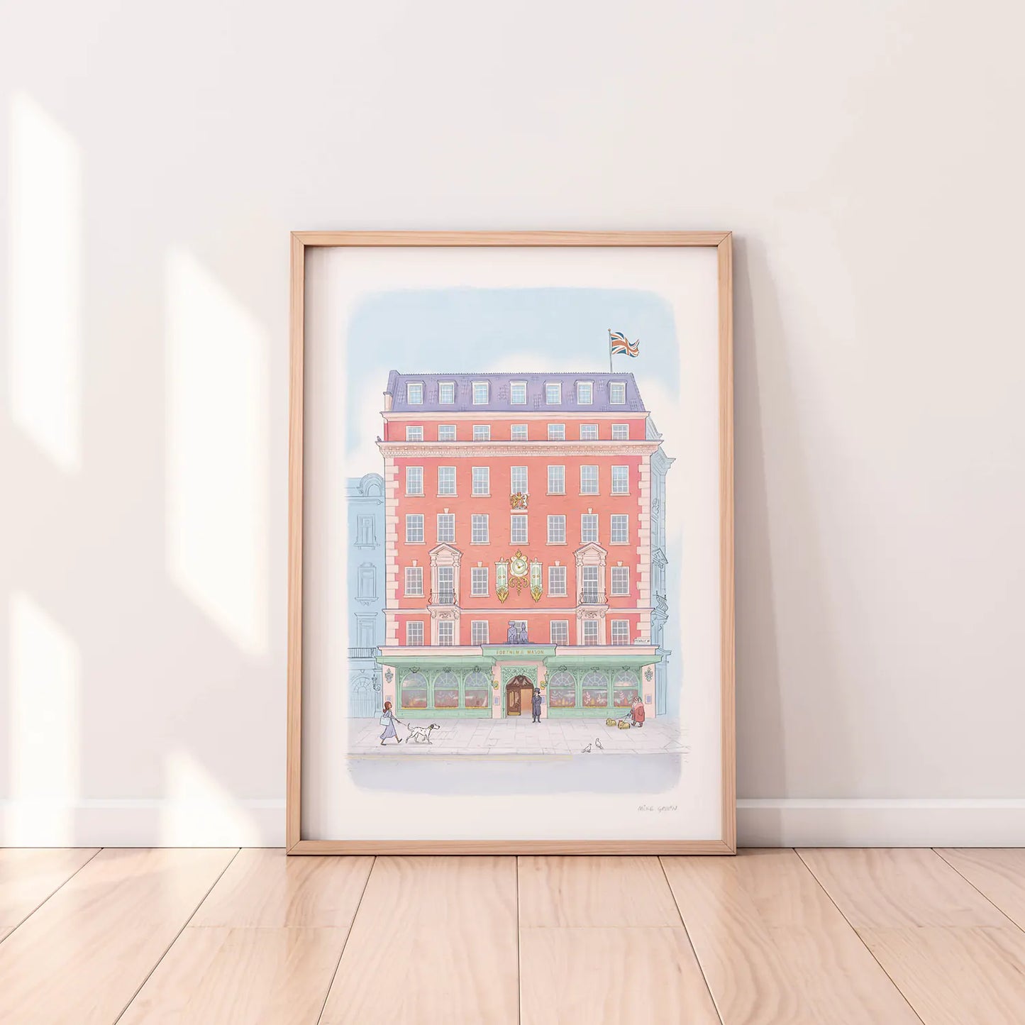 Framed print of an illustration of the Fortnum and Mason Store London