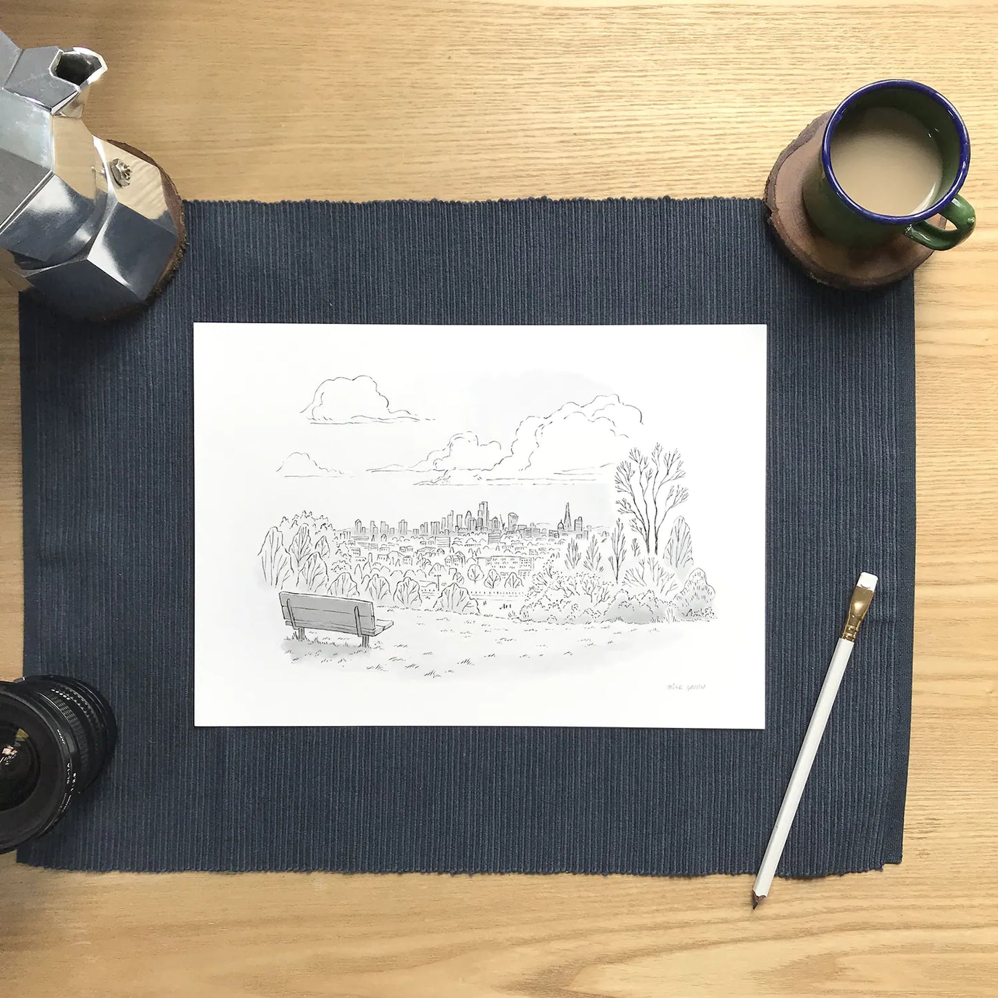 Hampstead Heath View, London Illustration Art Print