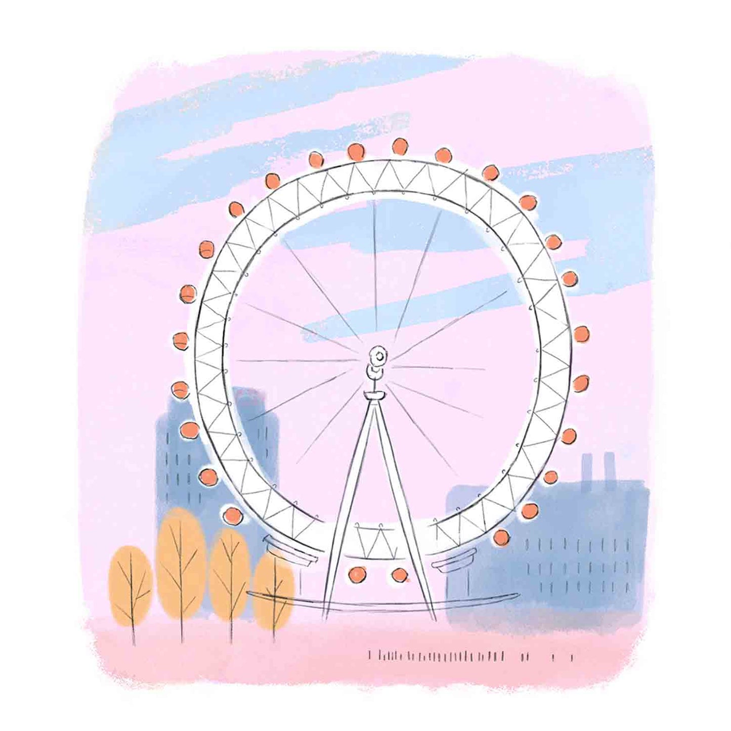 Detail from the London Eye landmark illustration Mike Green.
