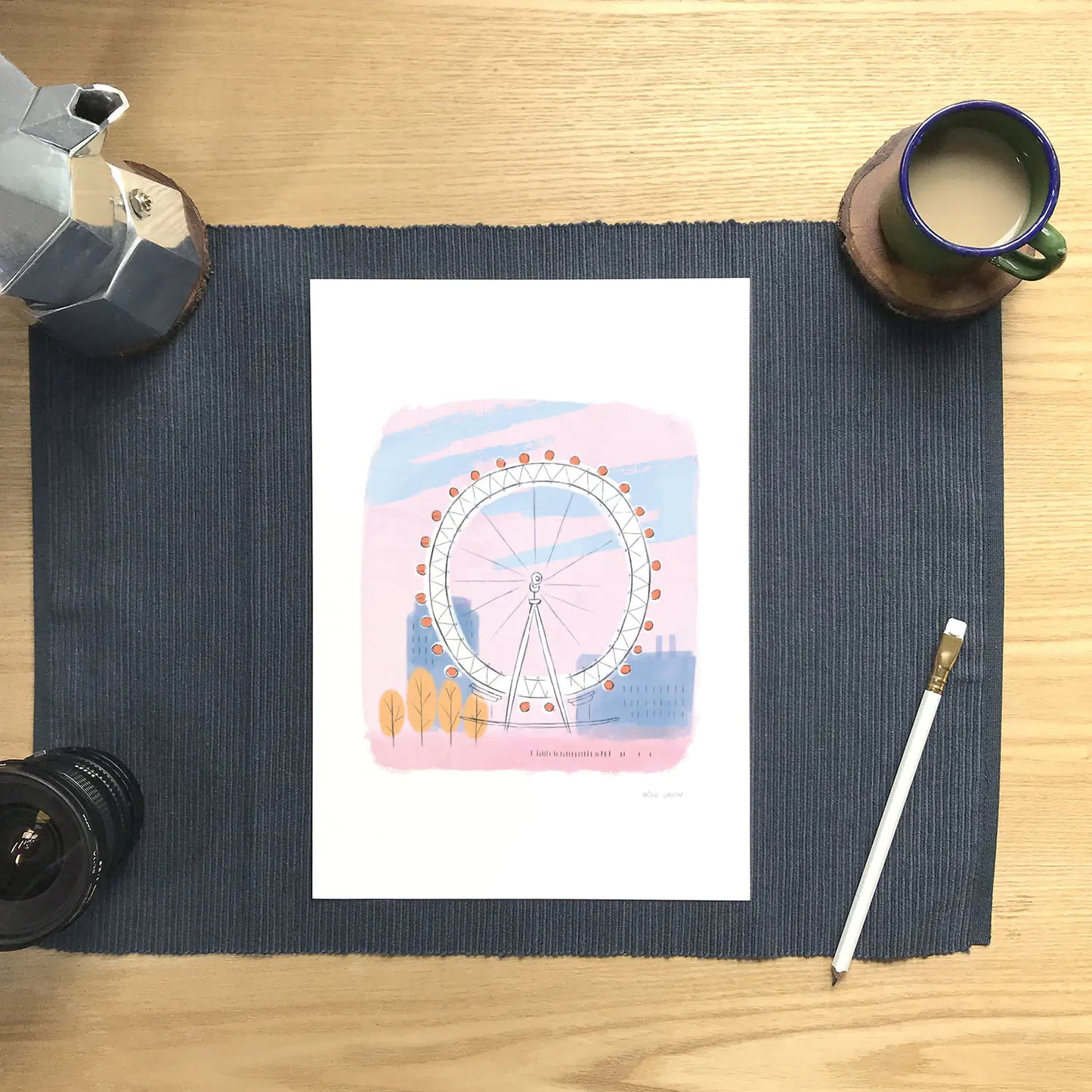 Wall art print of the London Eye landmark