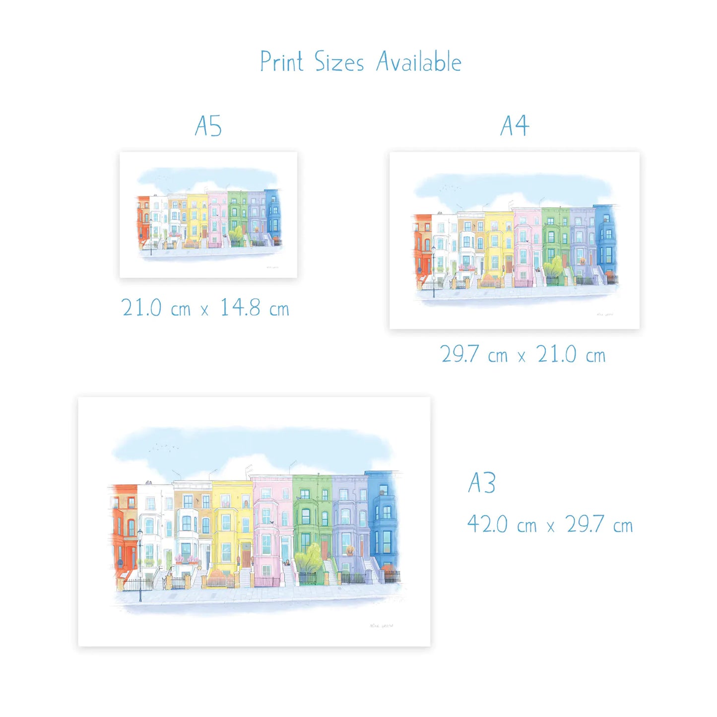 Notting Hill Houses London Art Print
