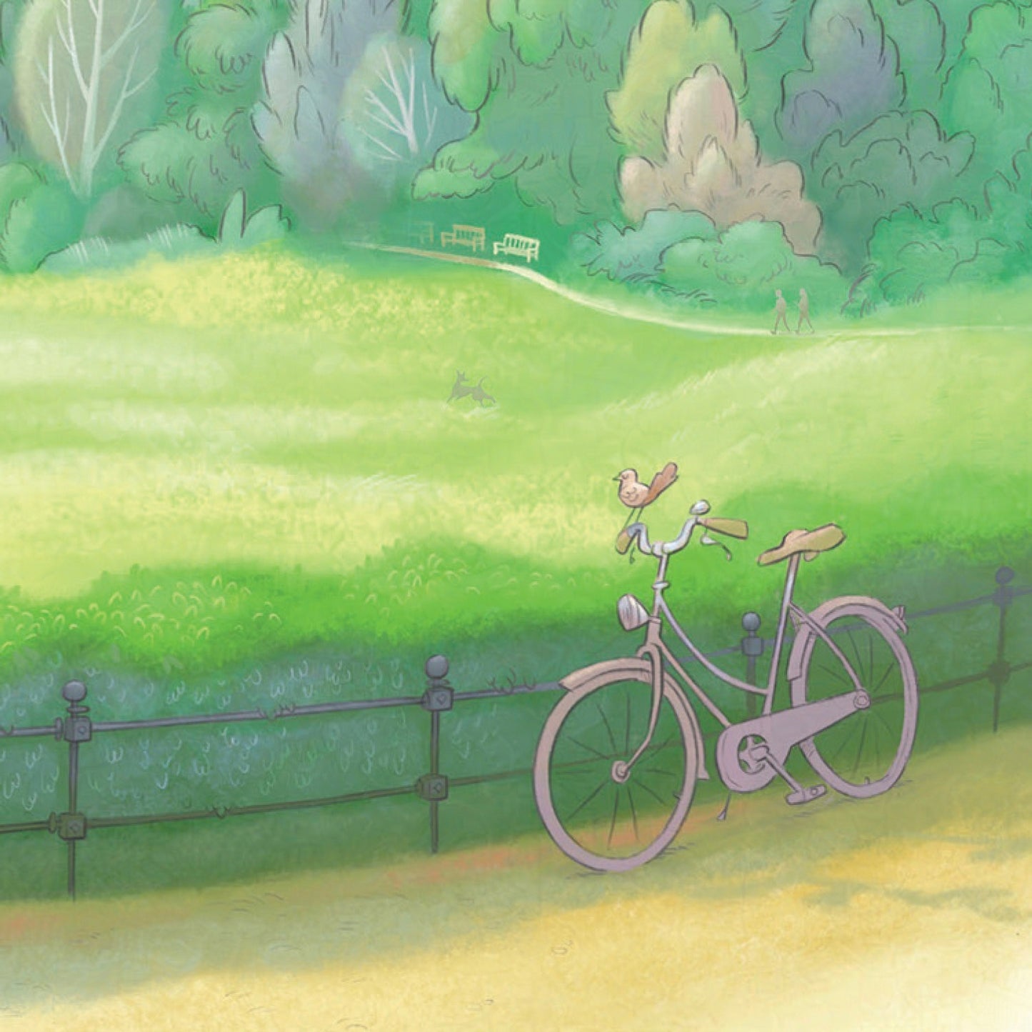 Detail from a wall art print of a painting of the view from Richmond Hill in London