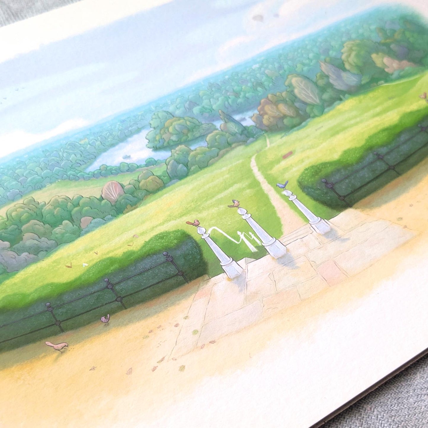 Photo of a wall art print of a painting of the view from Richmond Hill in Richmond-upon-Thames