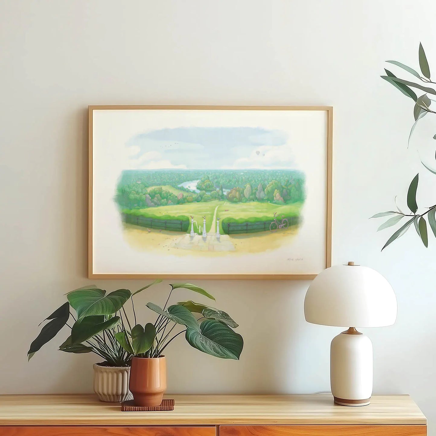 Richmond Hill View, London Art Print