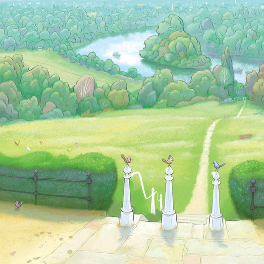 Detail from a wall art print of a painting of the view from Richmond Hill in London