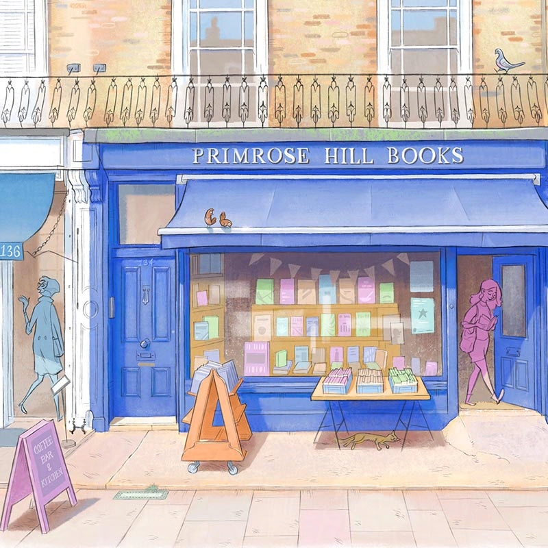 Detail from Primrose Hill Books north London illustration
