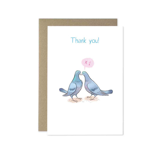 'Thank You!' Greetings Card, Pigeon Positivity