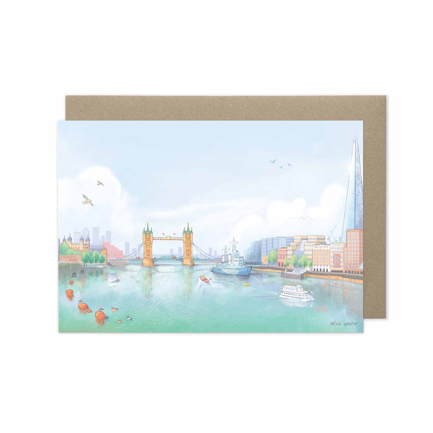 View East from London Bridge Greetings Card