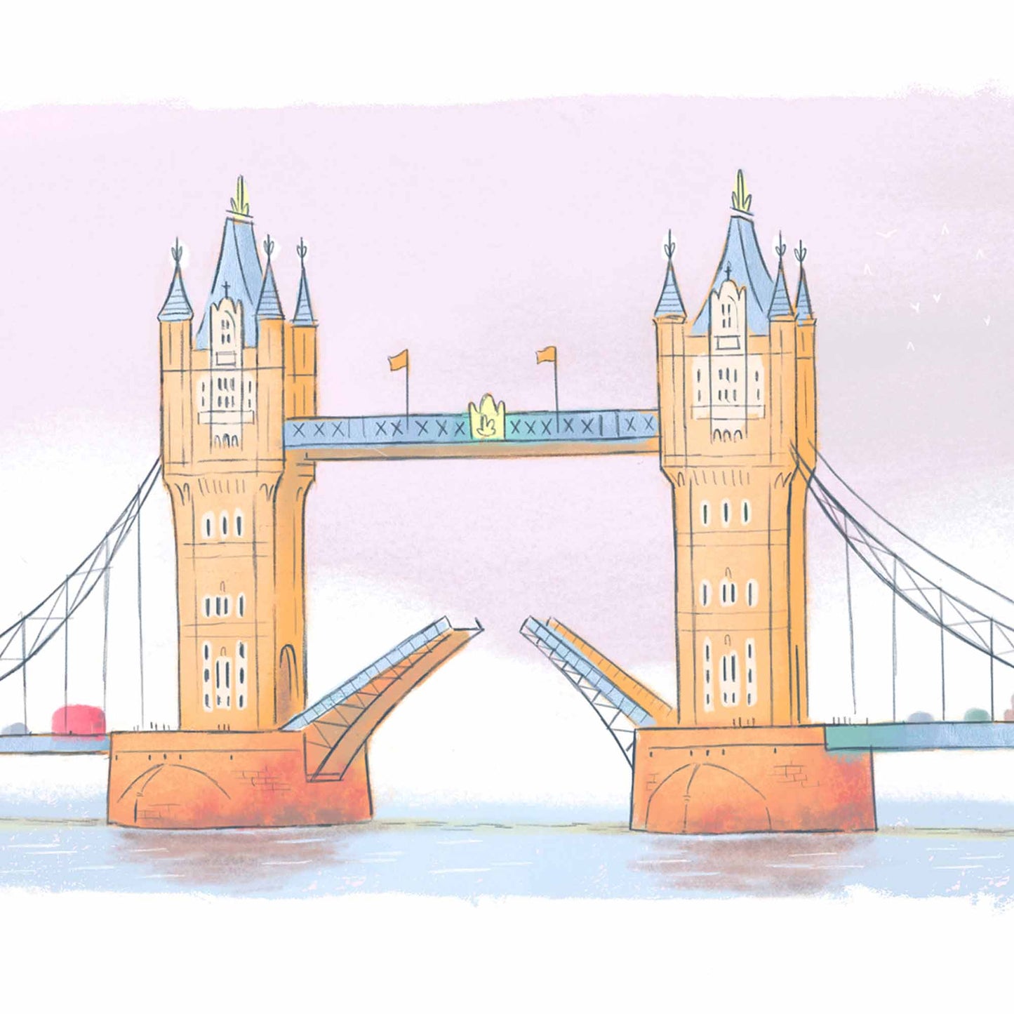 A print of London's Tower Bridge beautifully illustrated by Mike Green.