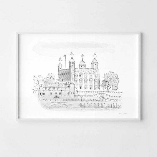 A print of the Tower of London beautifully sketched by Mike Green.