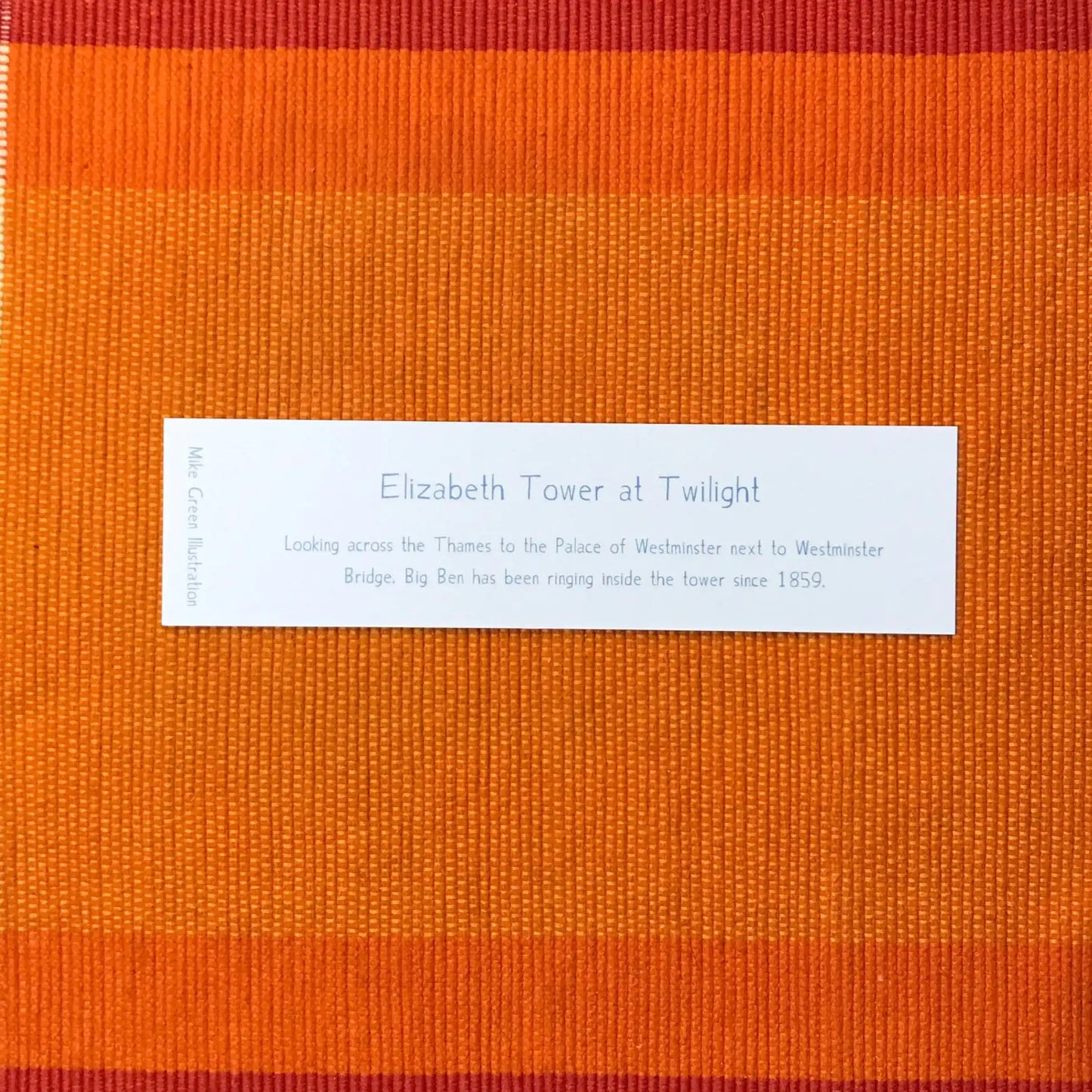 Westminster at Twilight bookmark back by Mike Green Illustration