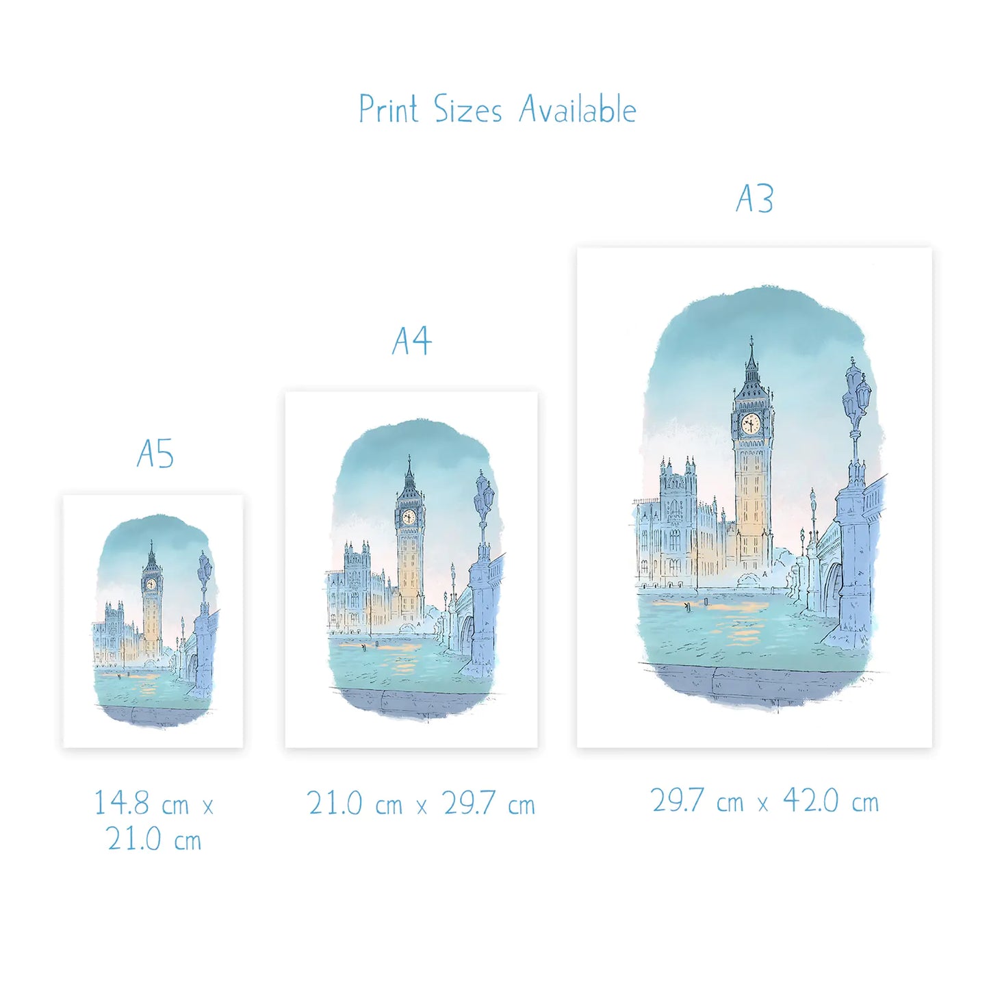 Westminster at Twilight in London print dimensions