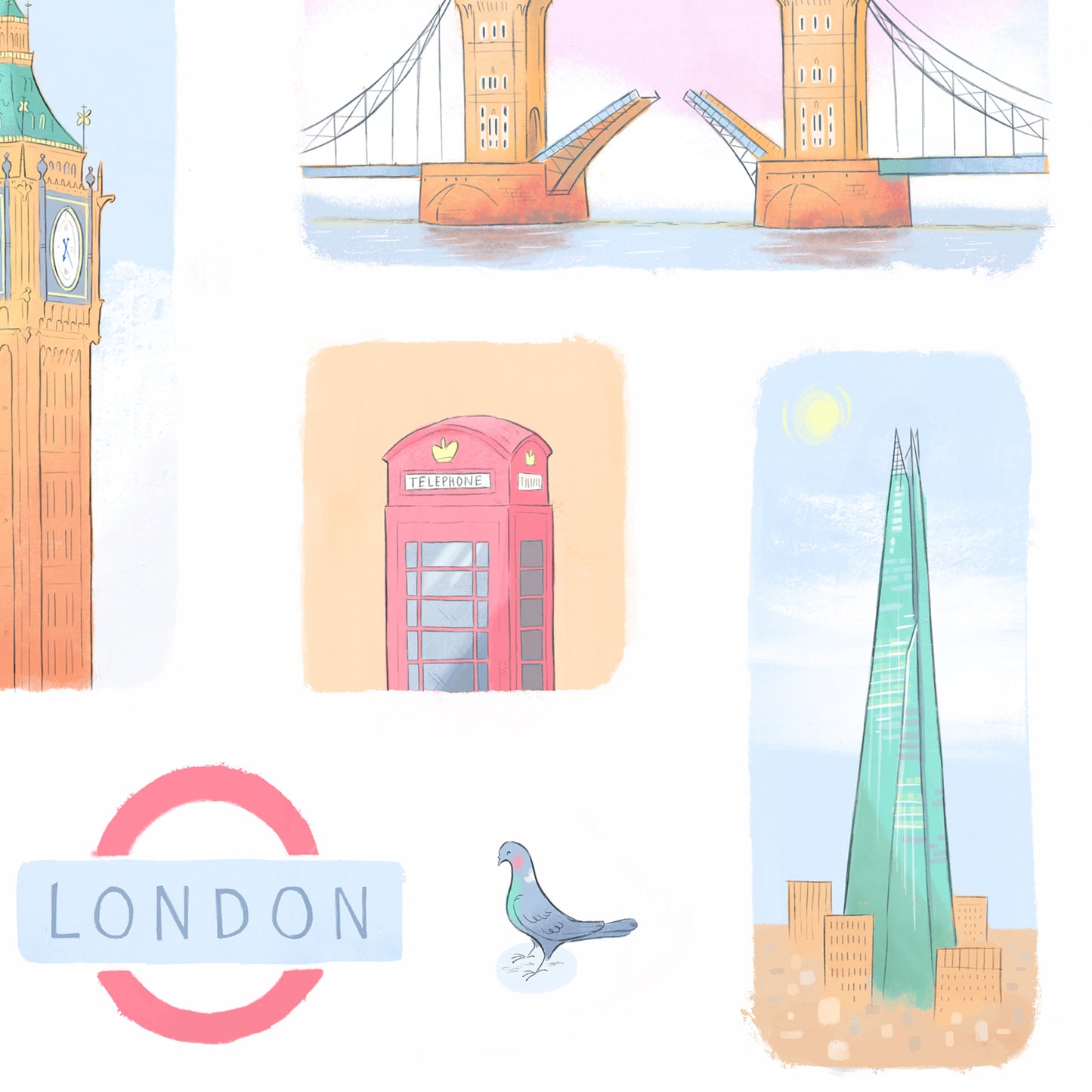 London Landmarks London Art Print