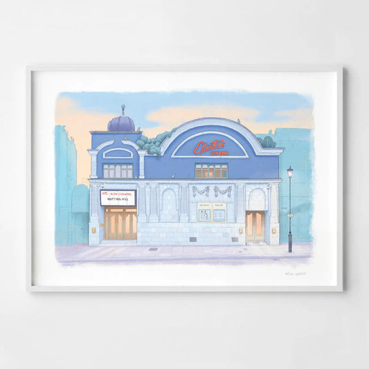 Framed print of The Electric Cinema Notting Hill painted by Mike Green Illustration