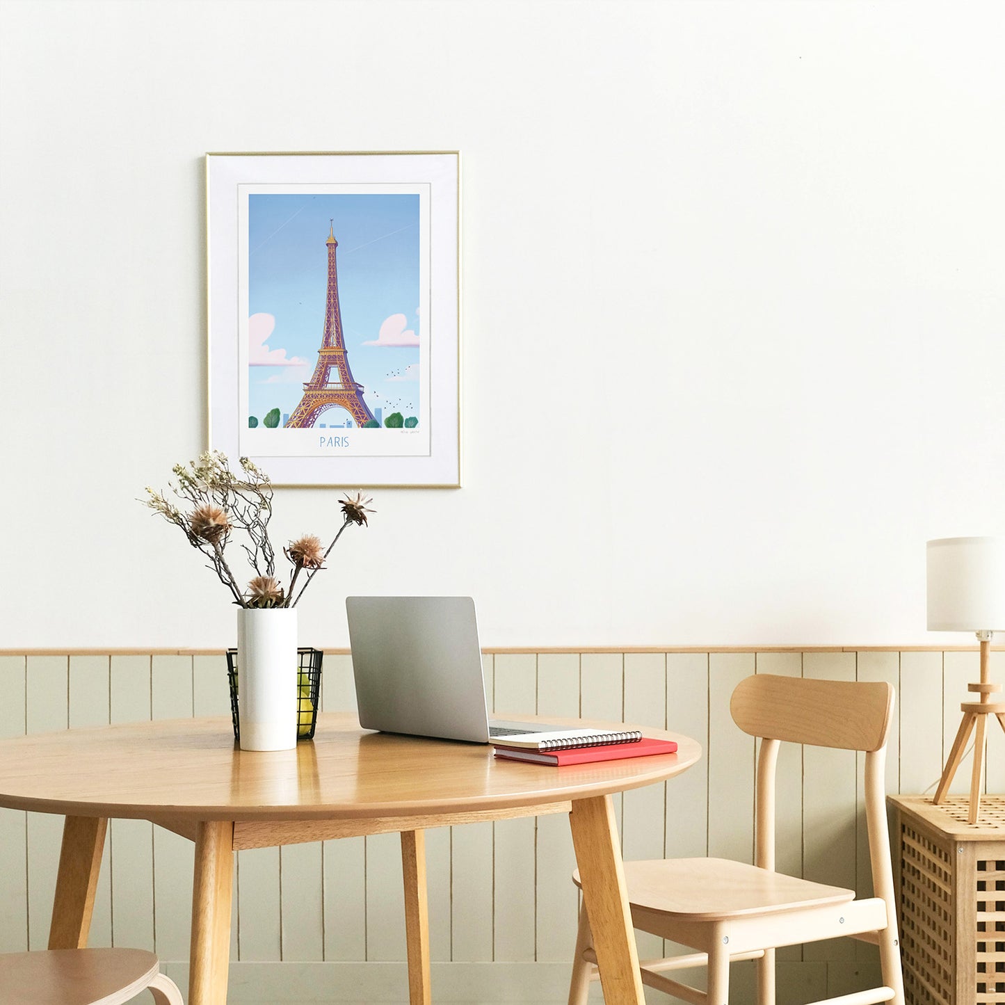 Framed print of an illustration of a the Eifel tower in Paris