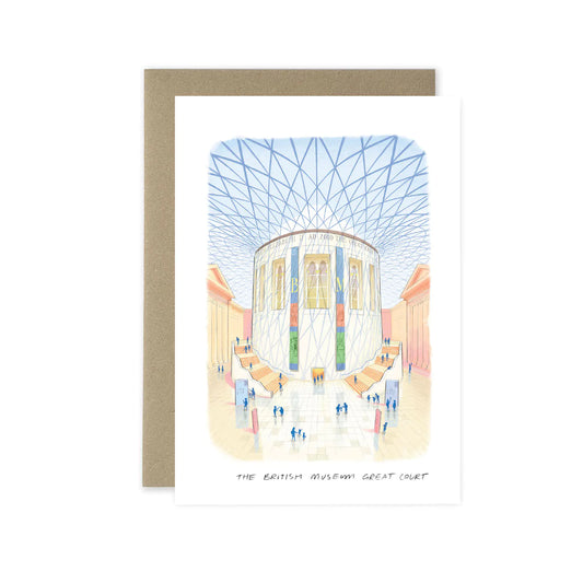 Greetings card with an illustration of the British Museums Great Court in London