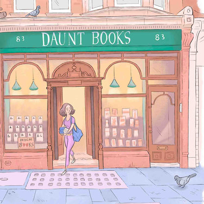 Detail of an illustration of Daunt Books London