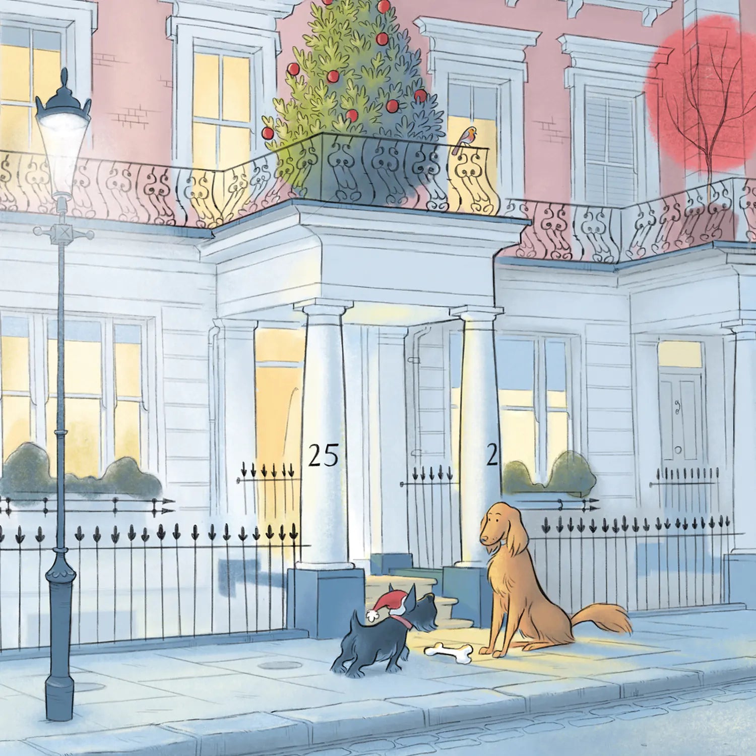 Detail from 'A Dog's Christmas Visit' painting