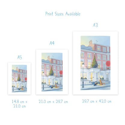 Dimensions for 'A Dog's Christmas Visit' print