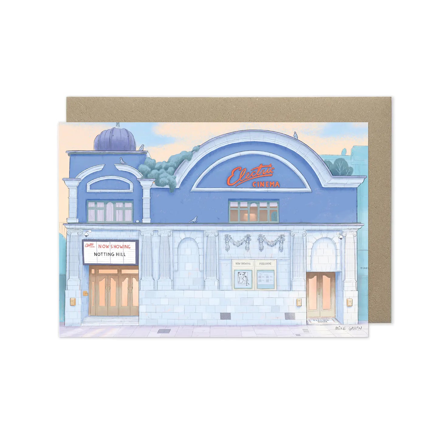 Greetings card with an illustration of the Electric Cinema Notting Hill London by Mike Green Illustration