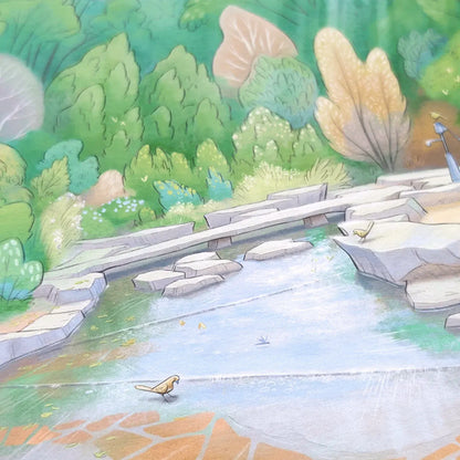 Photo of a wall art print of a painting of Elephant Park in south London's Elephant and Castle 