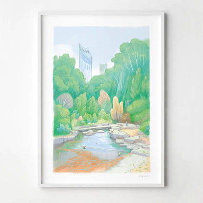 Framed wall art print of a painting of Elephant Park in London's Elephant and Castle