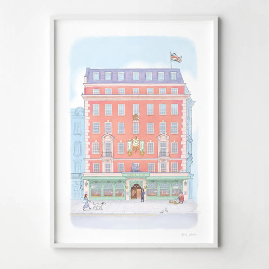 Framed print of an illustration of the Fortnum and Mason Store London