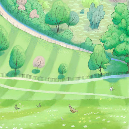 Detail from a painting of the Royal Observatory Greenwich in London by Mike Green Illustration