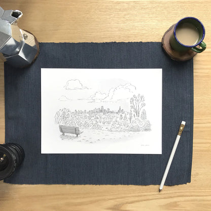 Hampstead Heath View, London Illustration Art Print