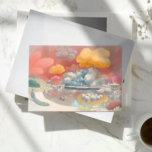 Holland Park Japanese Kyoto Garden, London Greetings Card