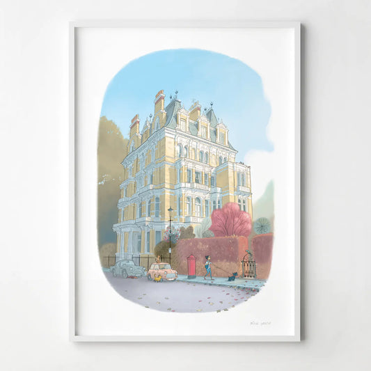 Framed print of a painting of London Kensington's Cornwall House