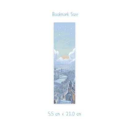 Size dimensions for a bookmark of London's skyline at night with St Paul's Cathedral and Big Ben