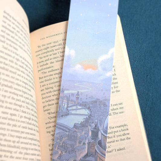 Bookmark of London's skyline at night with St Paul's Cathedral and Big Ben