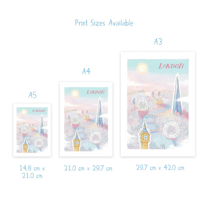 London's Skyline print dimensions