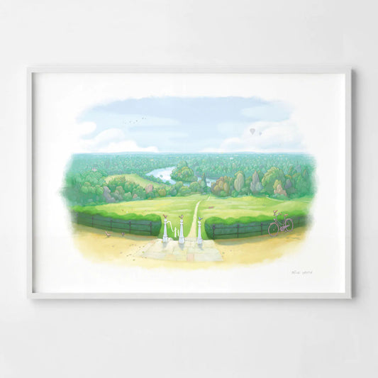 Framed wall art print of painting of the view from Richmond Hill in in Richmond-Upon-Thames in London