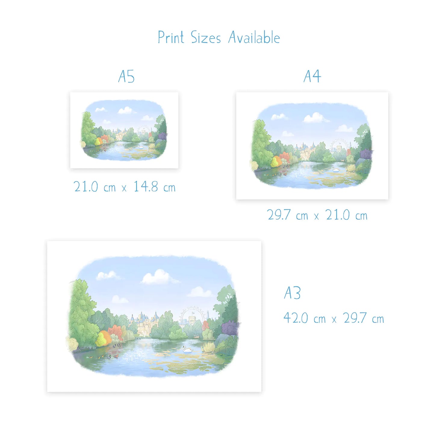 St James's Park London print dimensions