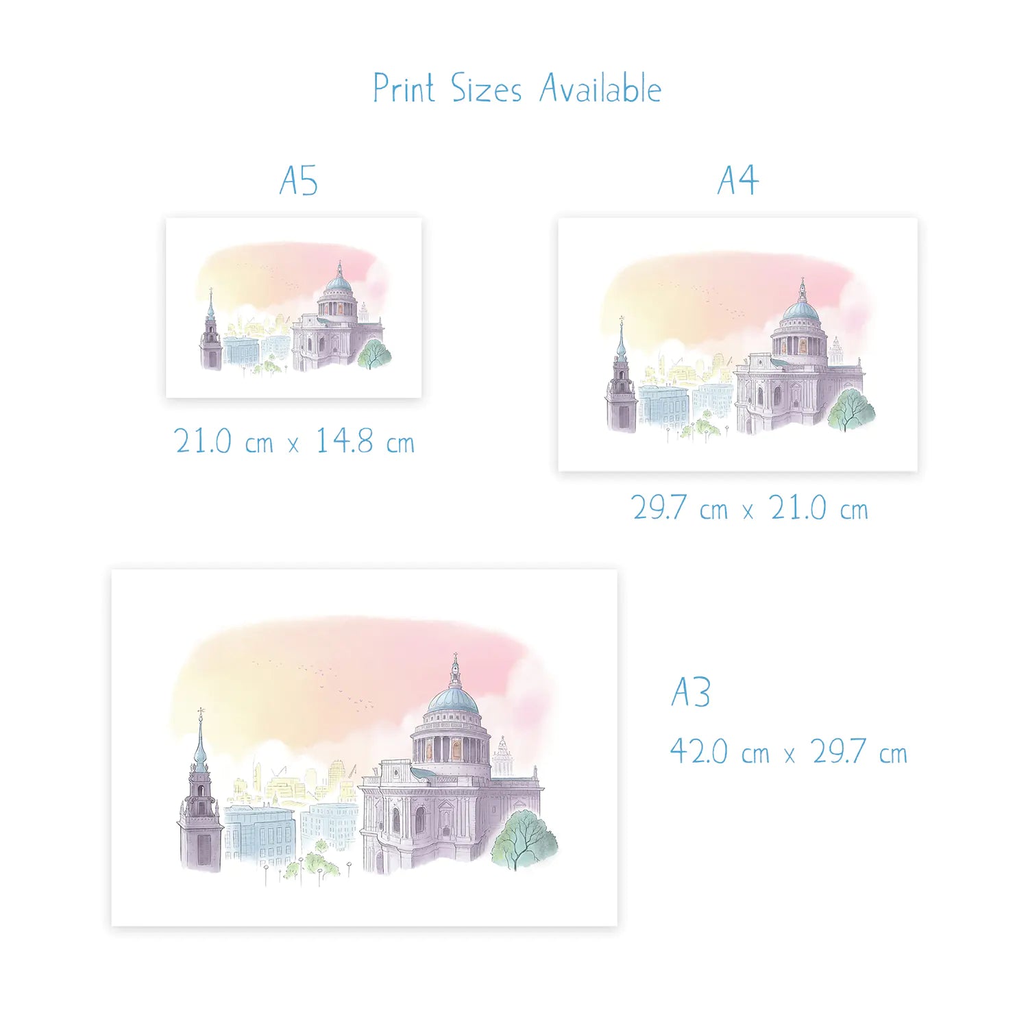 St Pauls London skyline at dawn print dimensions