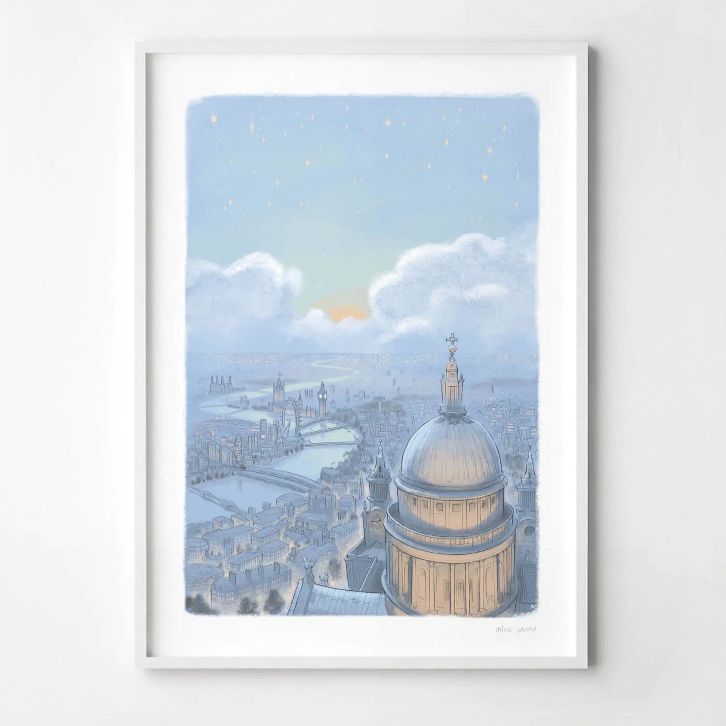 Wall art print of London skyline at twilight from St Paul's Cathedral