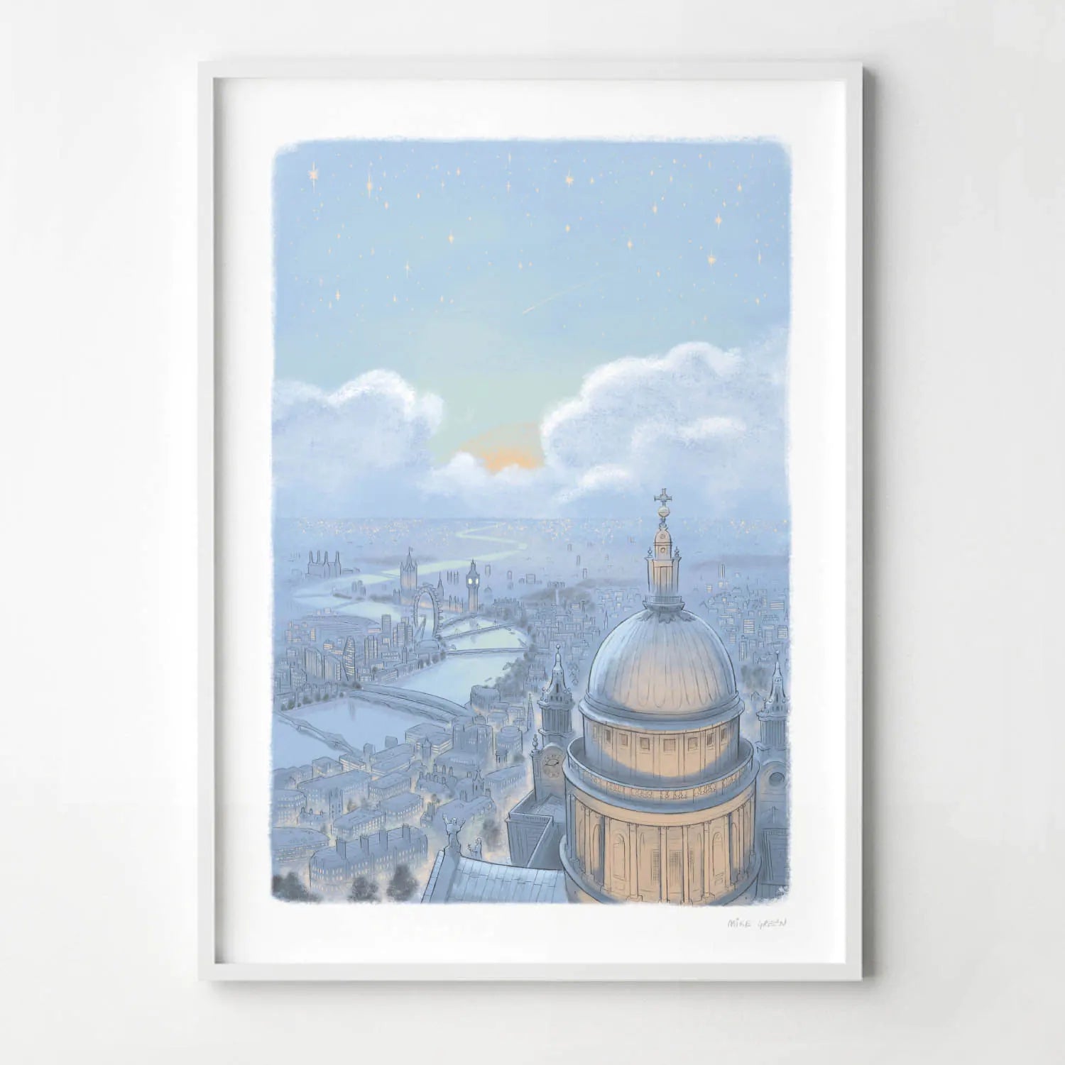 Wall art print of London skyline at twilight from St Paul's Cathedral