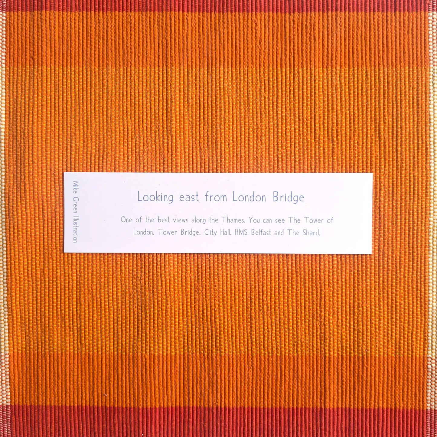 Tower bridge on the river Thames illustrated bookmark back text