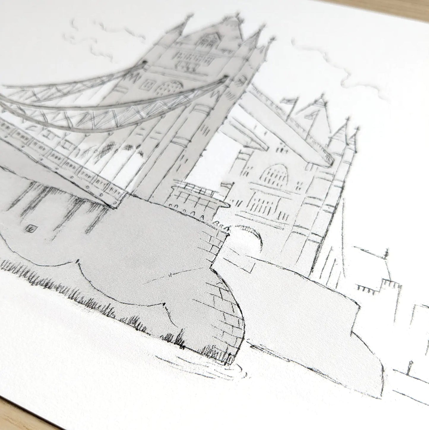 Photo a print of London's Tower Bridge beautifully sketched by Mike Green.