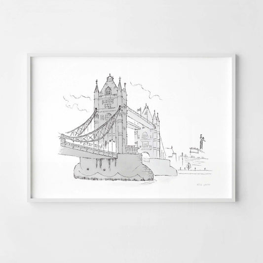 A print of London's Tower Bridge beautifully sketched by Mike Green.