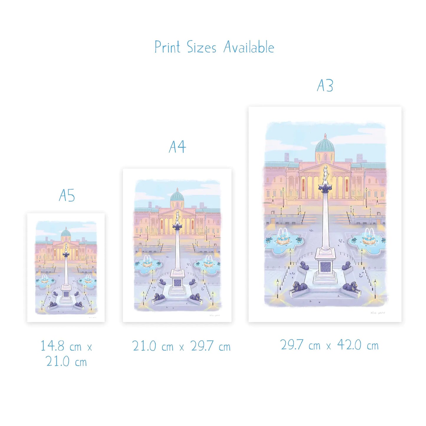 London's Trafalgar Square print dimensions