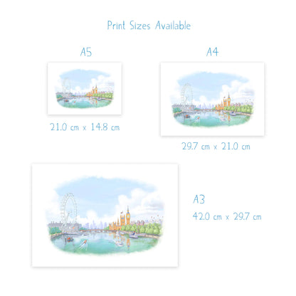 Westminster from London's Golden Jubilee Bridge Print